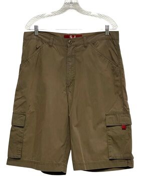 Guess Jeans Men's Vintage Y2K Khaki Cargo‎ Shorts Military Relaxed Utility Sz 34